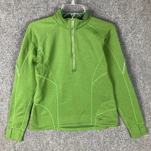 REI Fleece Jacket Women's Medium 1/2 Zip Polyester Blend Green Adults M